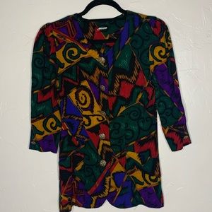 Colorful Vintage Long Sleeve Top